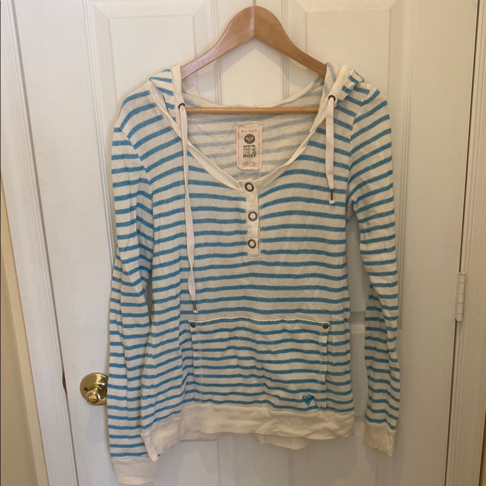 Hollister Blue Striped Hoodie